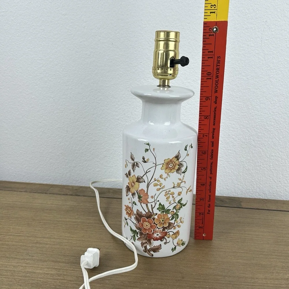 Vintage Tilden-Thurber Porcelain Floral Table Lamp Asian Style‎ Apothecary